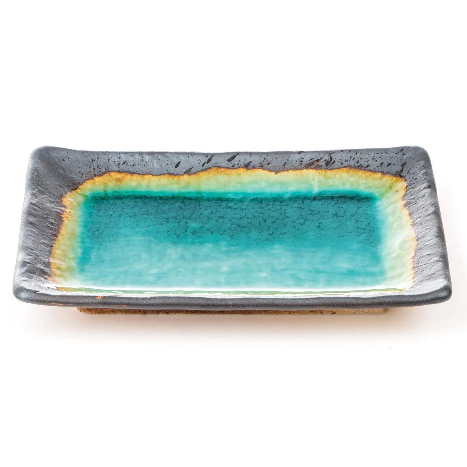 Turquoise Crackleglaze Sushi Plate Set