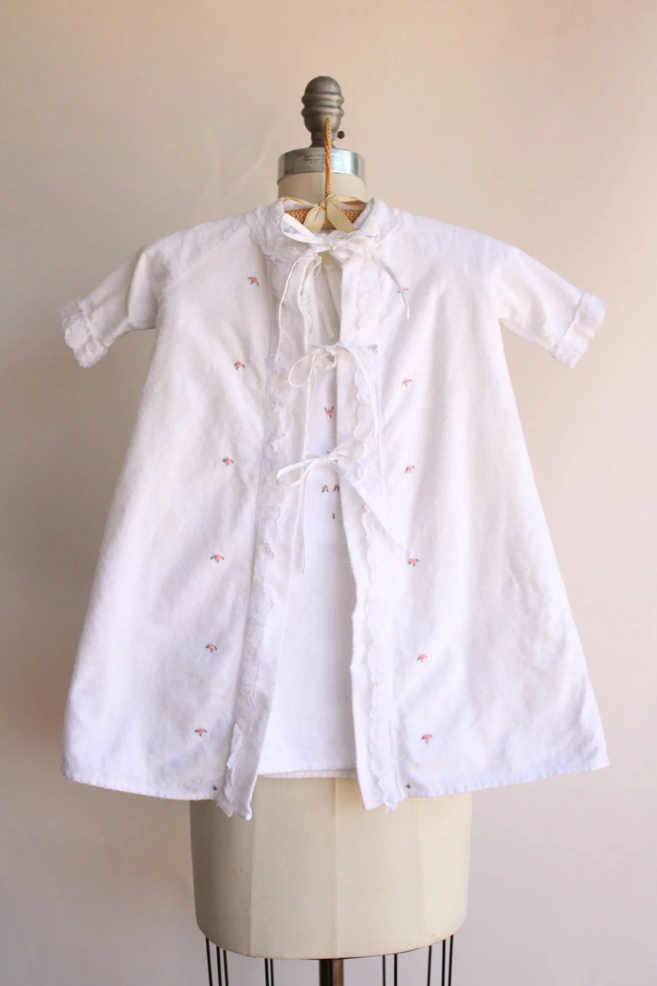 Vintage 1950s 1960s Baby Robe And Nightgown Set