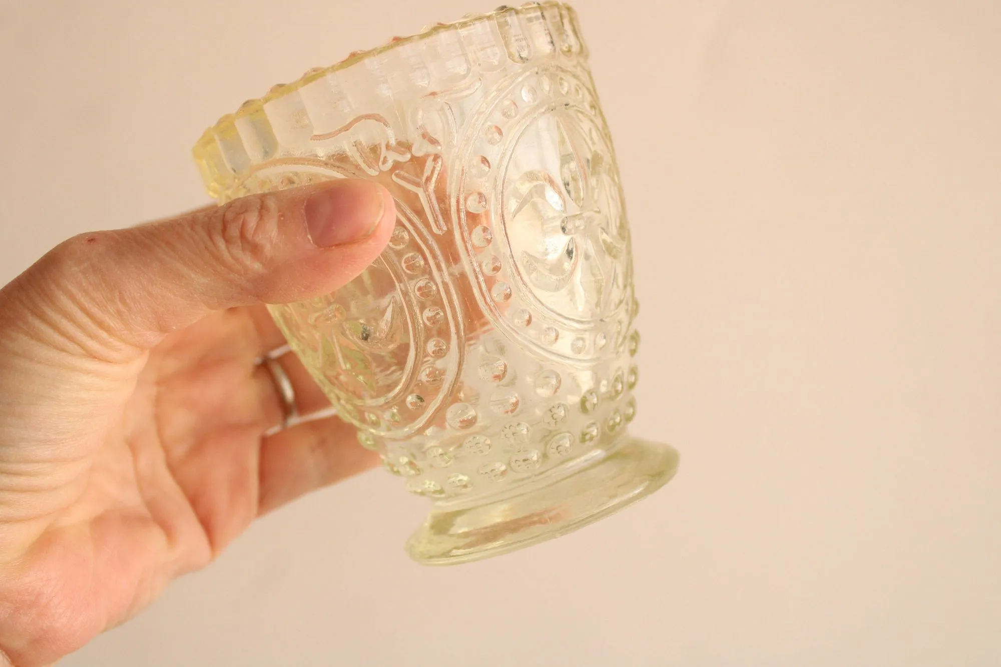 Vintage 1990s Cut Glass Candle Holders by Anthropologie