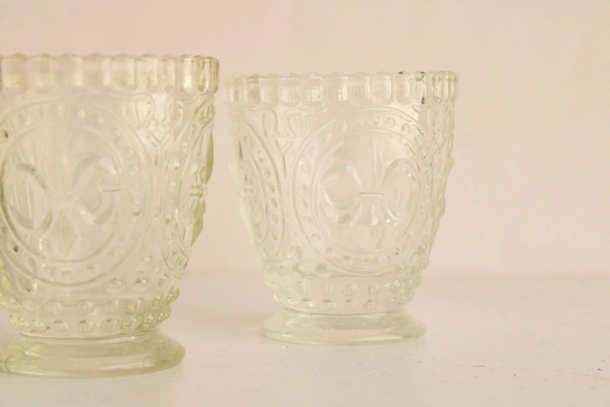 Vintage 1990s Cut Glass Candle Holders by Anthropologie