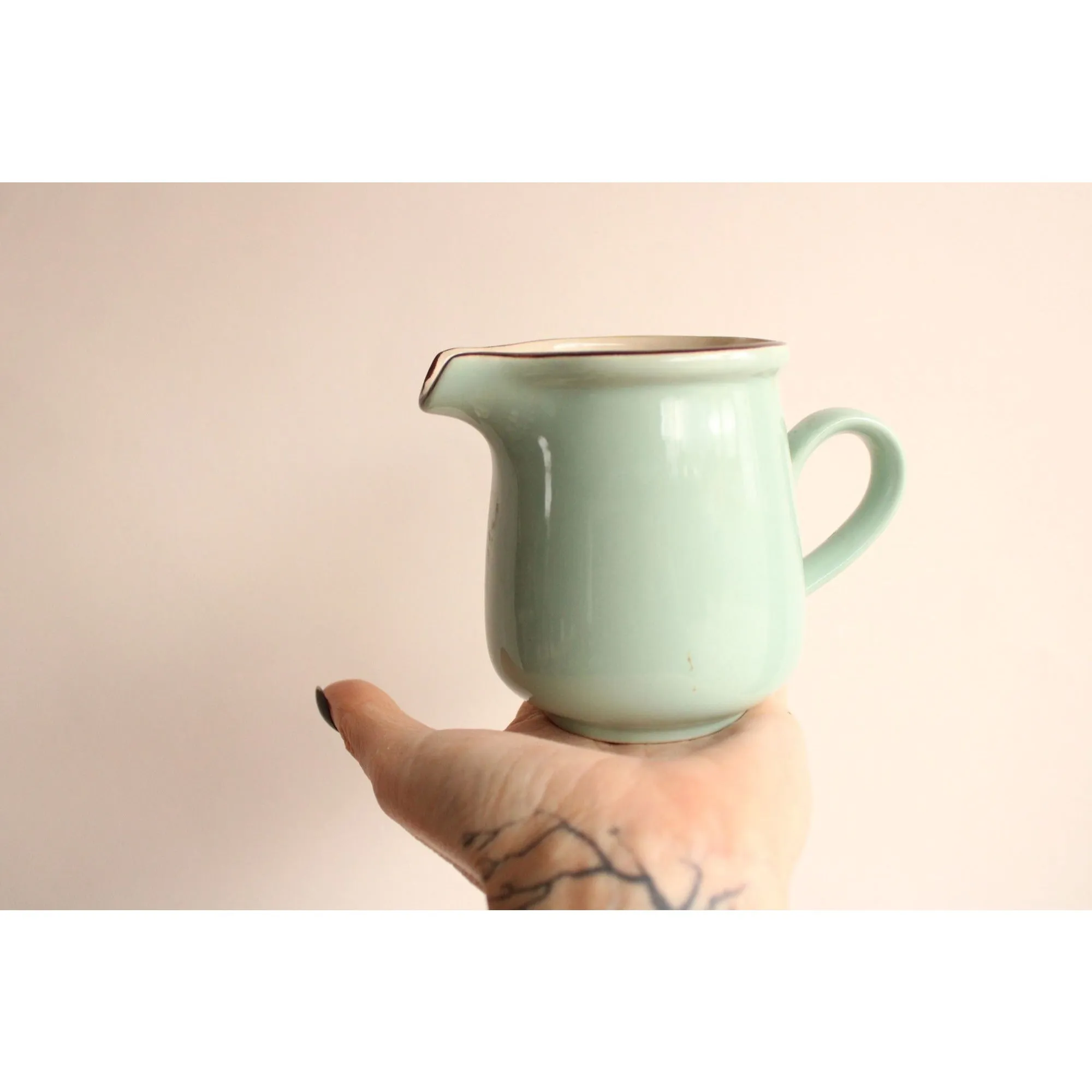 Vintage Robins Egg Blue Stoneware Pitcher