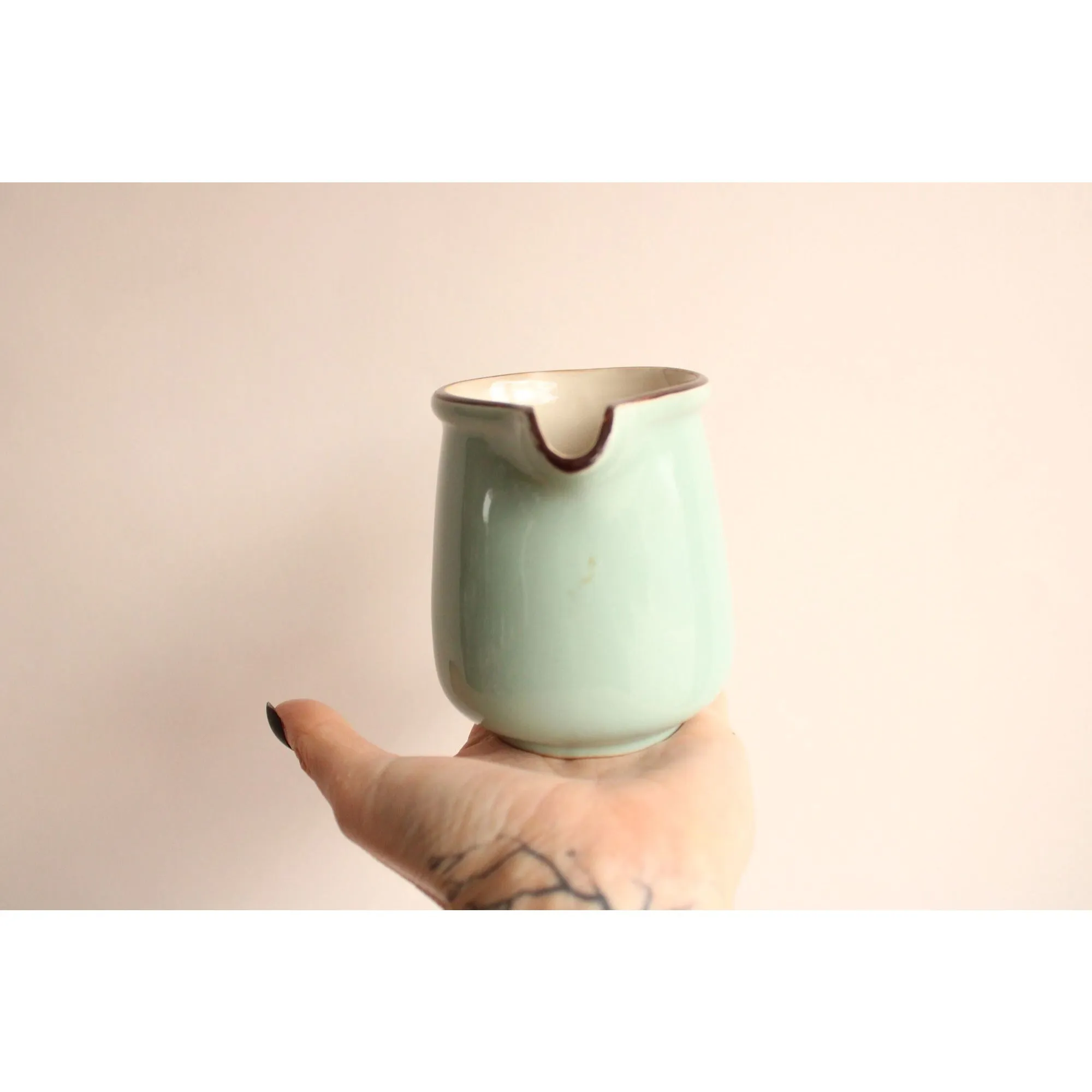 Vintage Robins Egg Blue Stoneware Pitcher