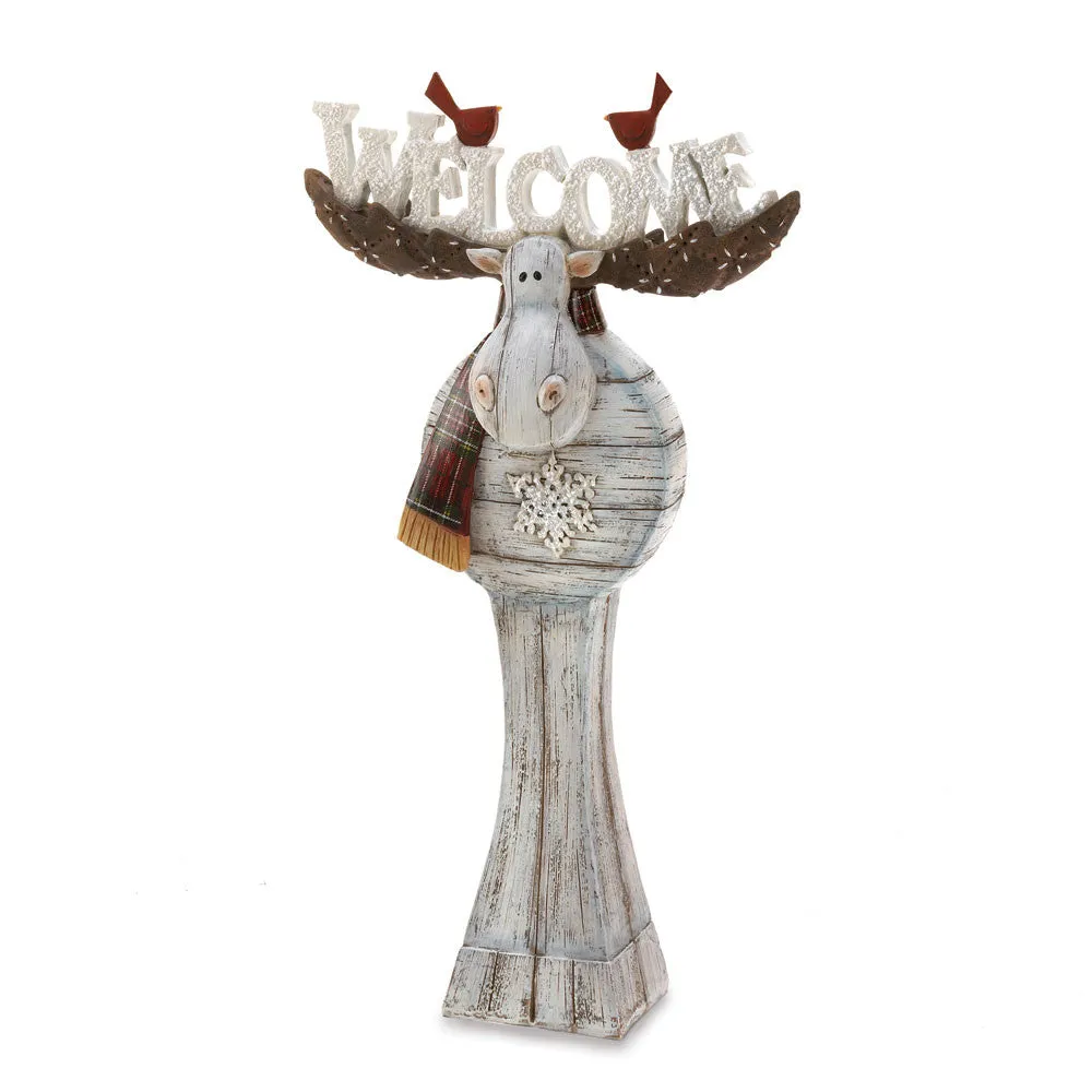 Winter Welcome Moose Decor