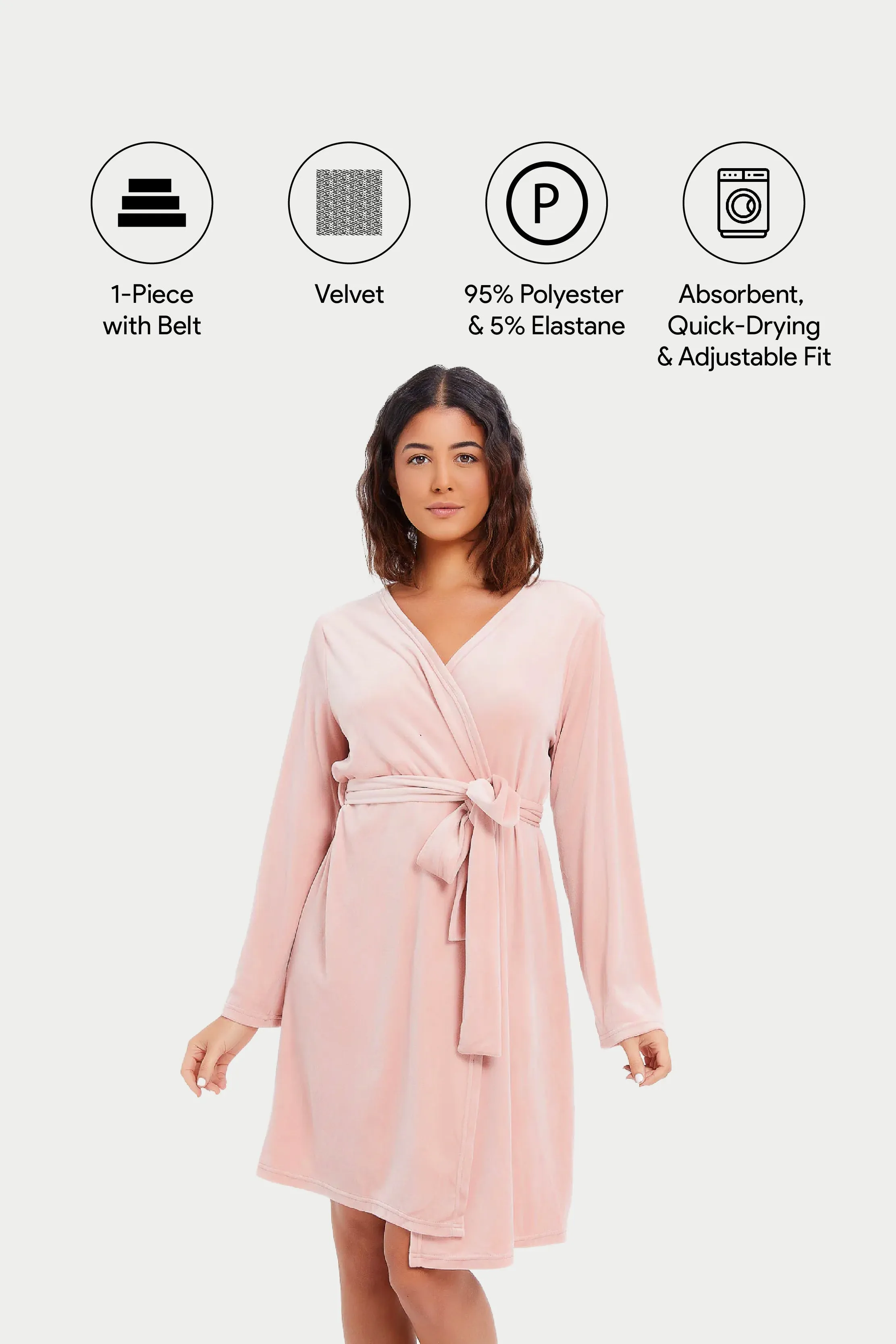 Women Pink Soft Robe