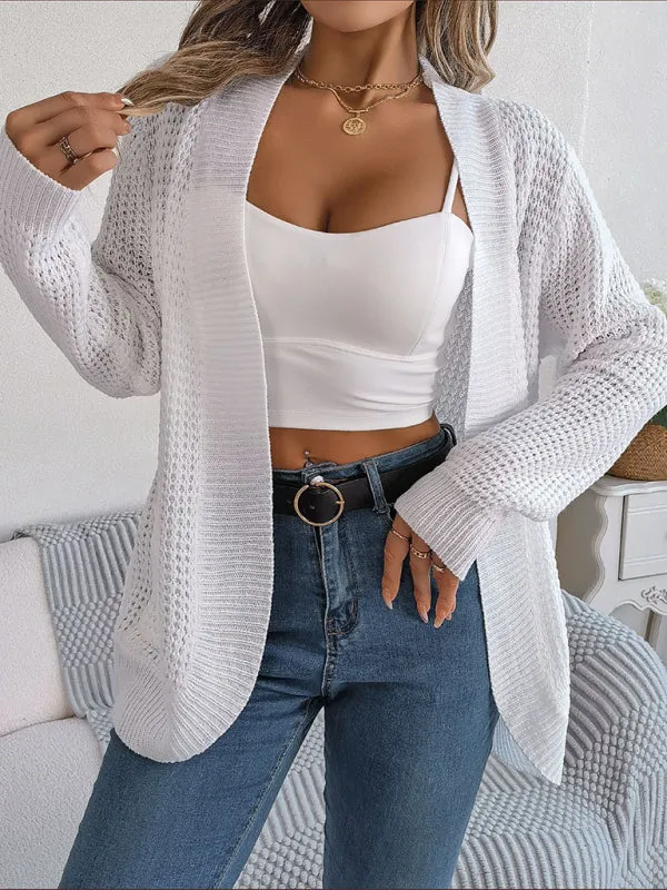 Women's Casual Pocket Long Sleeve Knitted Cardigan Jacket