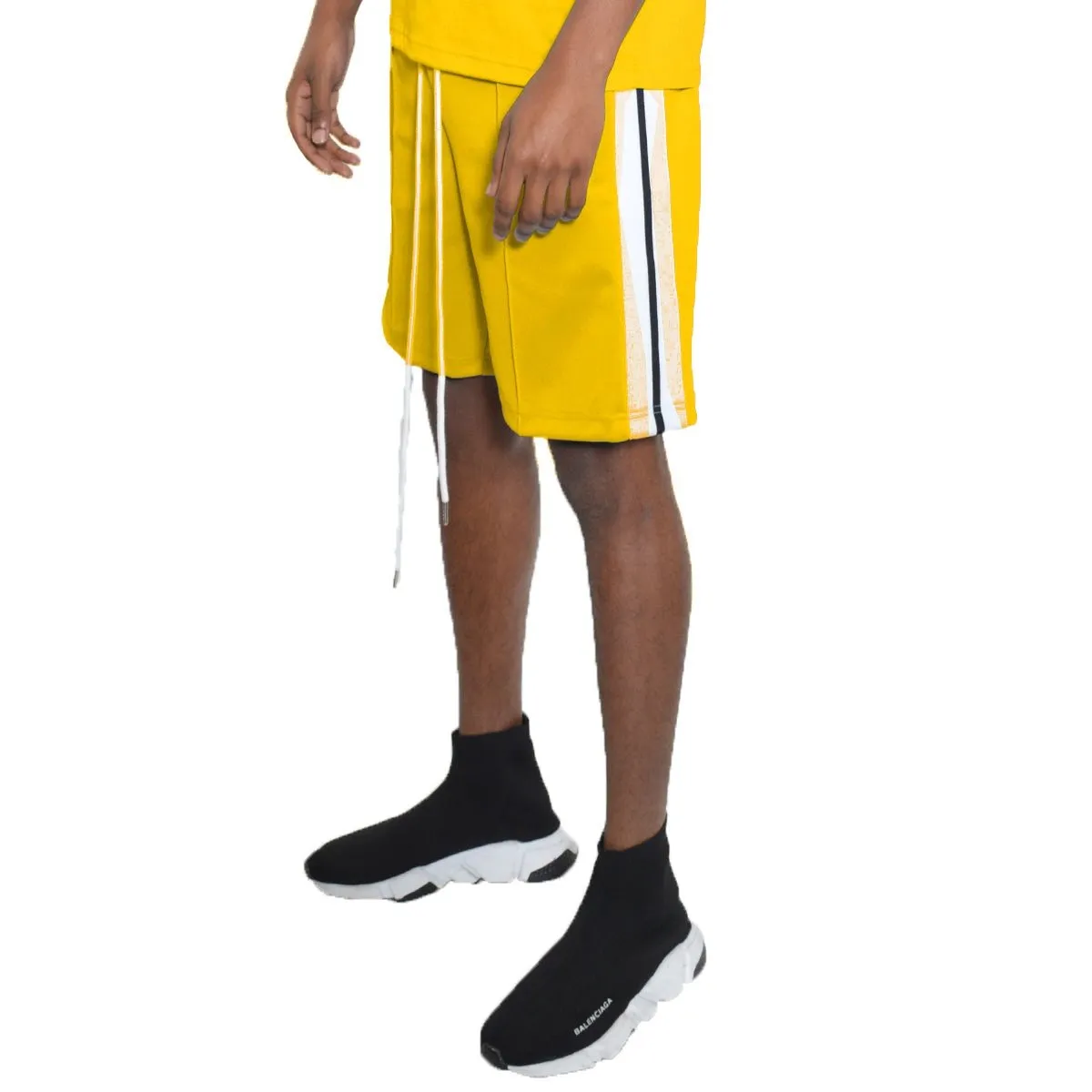 Yellow Side Stripe Tape Short Set