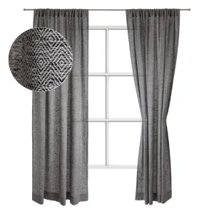 Zarasai Linen Curtain [Black/White]