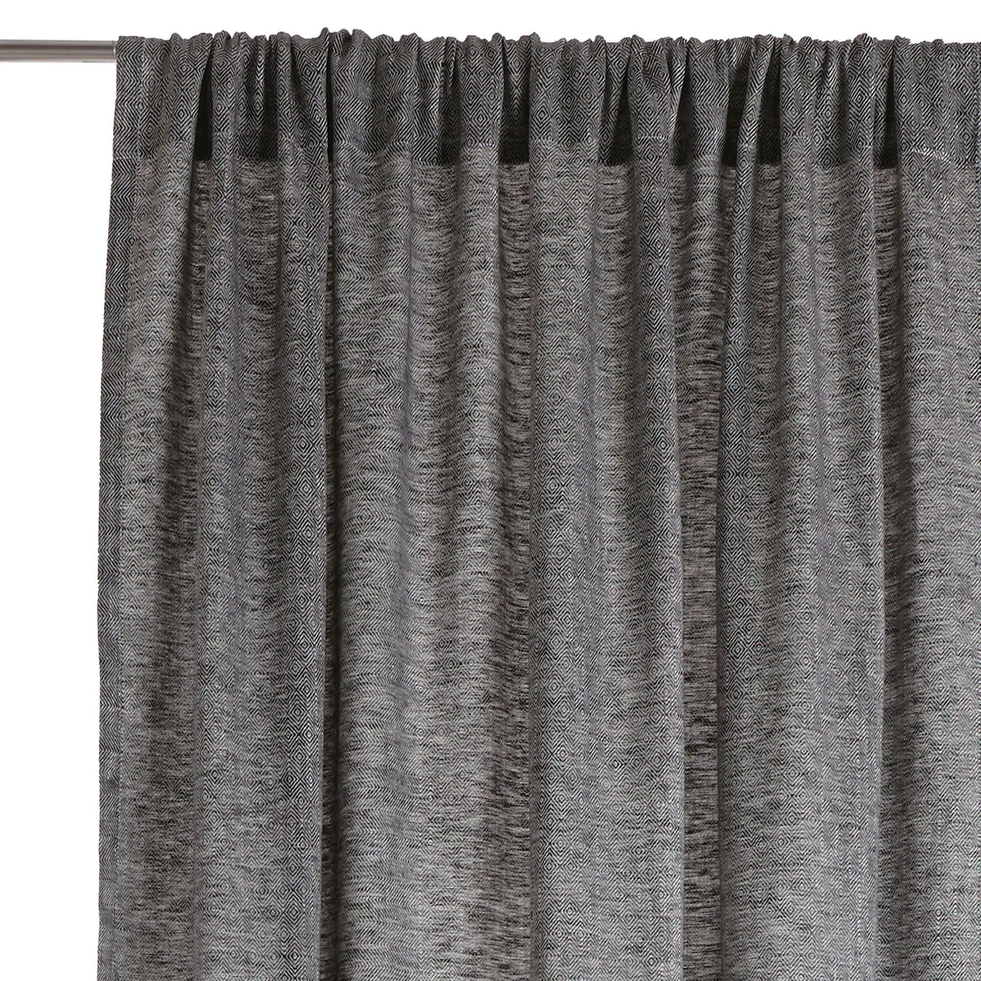 Zarasai Linen Curtain [Black/White]