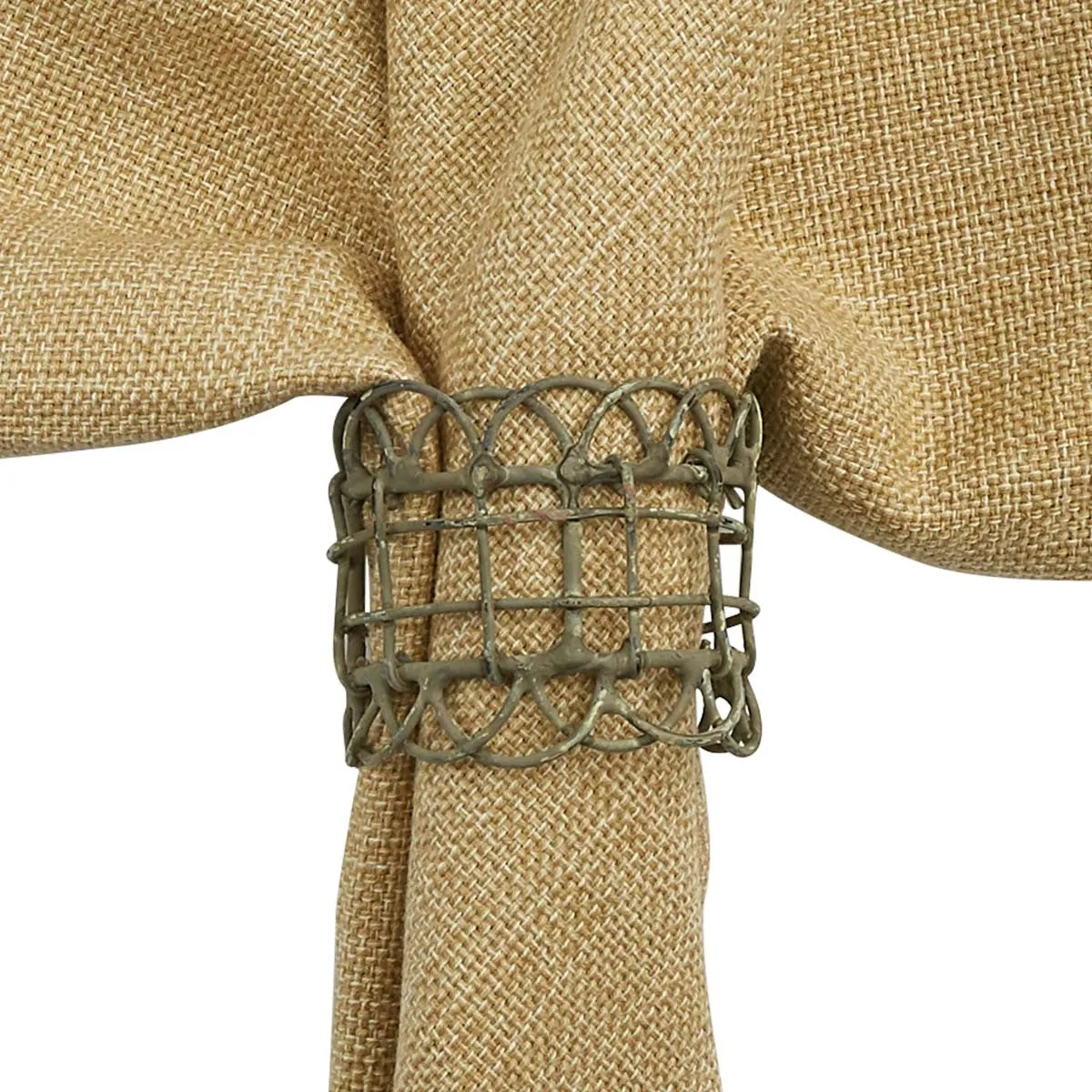 Zinc Vintage Wire Napkin Ring (Set of 4)